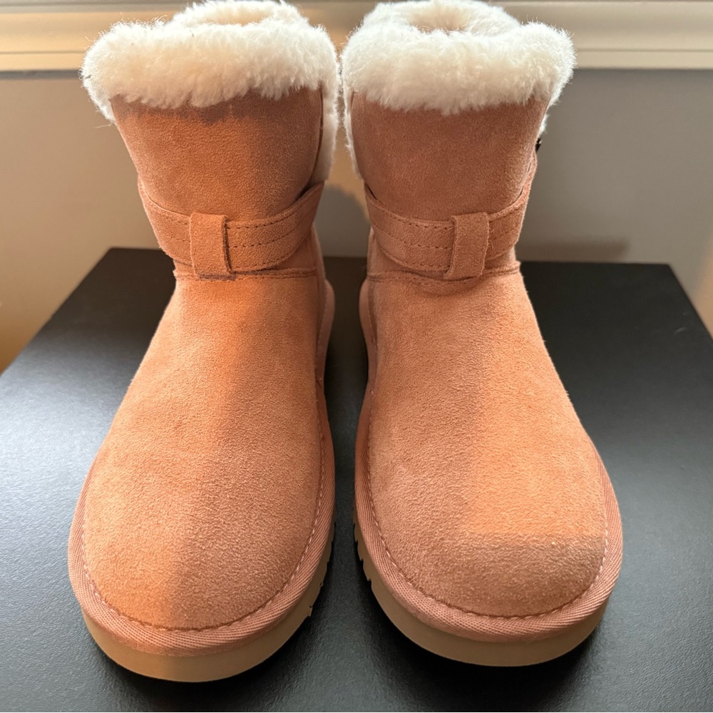 Cozy Pink Suede Boots with Fur Lining